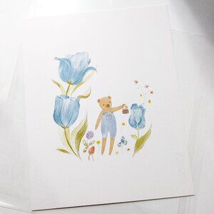 NEW Cuddle + Kind Cute Nursery Art Prints Deer Bear Flowers Mushrooms Baby Decor